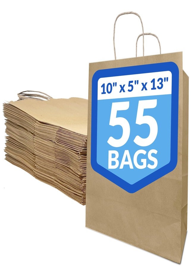 Reli. 10x5x13 in. Brown Paper Bags with Handles | 55 Pack | Kraft Paper Shopping Bags with Twist Handles | Ideal for Gifts, Retail, Shopping, Merchandise, Take Out/To Go, Party, Crafts - Image 1